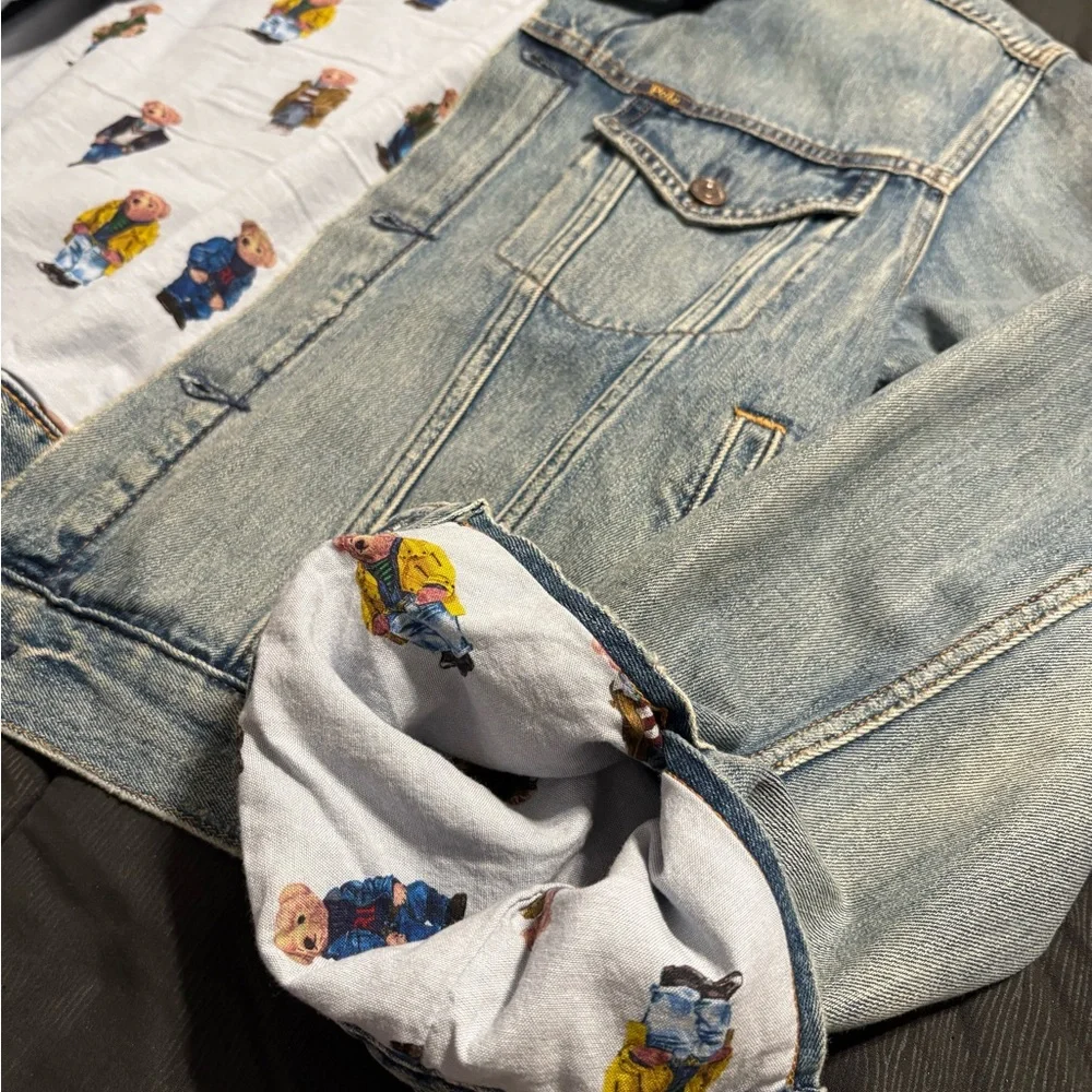 Ralph Lauren Blue Denim Jacket with Bear Print - Picture 6 of 12